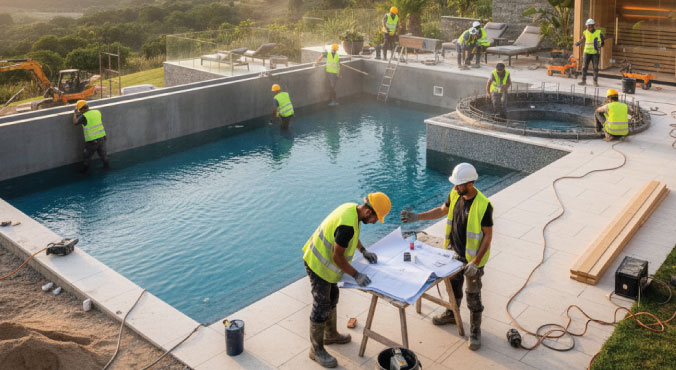 اجرای استخر، سونا و جکوزی از طراحی تا بهره برداری